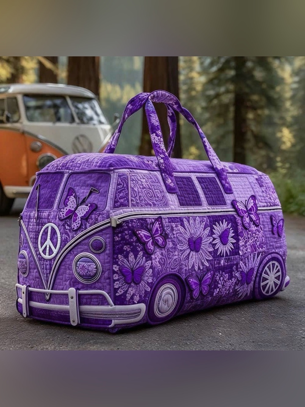 Hippie Van Quilted Duffle Bag